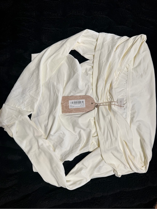Meshki Tops - Meshki Cream Long Off the Shoulder top